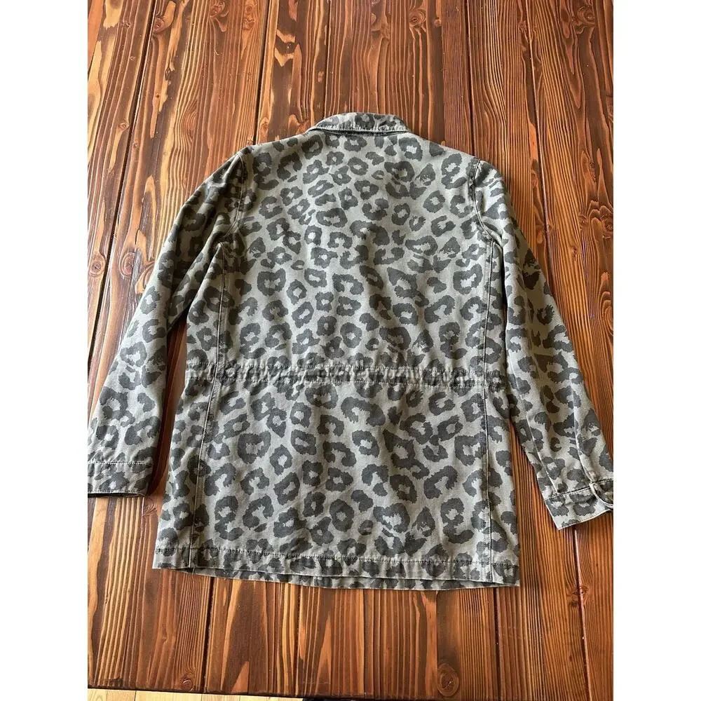 Ellison Leopard Utility Jacket Medium Olive Cargo Style